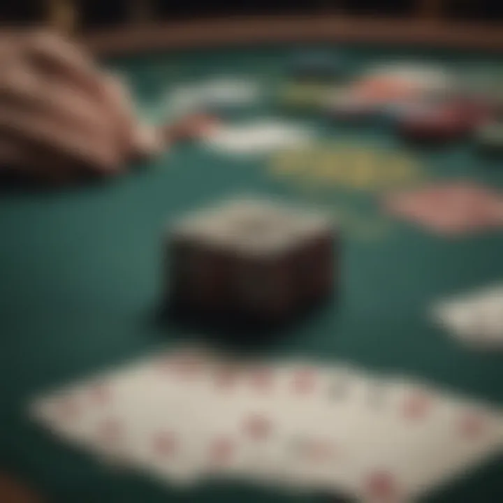 Strategic card arrangement on a blackjack table