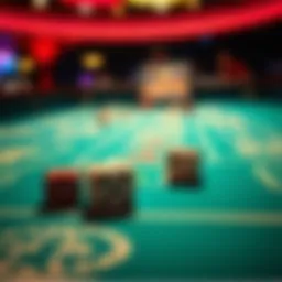 Dice on a Craps table showcasing gameplay