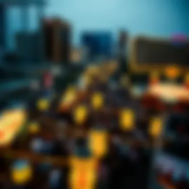 Cultural Celebration in Las Vegas An aerial view of a crowded event or festival celebrating Las Vegas culture.