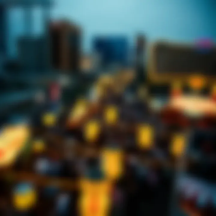 Cultural Celebration in Las Vegas An aerial view of a crowded event or festival celebrating Las Vegas culture.