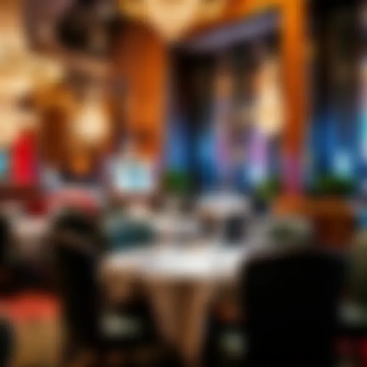 Elegant dining setting at Aria Casino