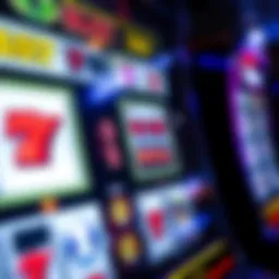 A close-up view of a slot machine display showing symbols and paylines