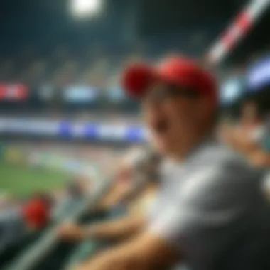 Fan cheering in the stadium during a critical game moment