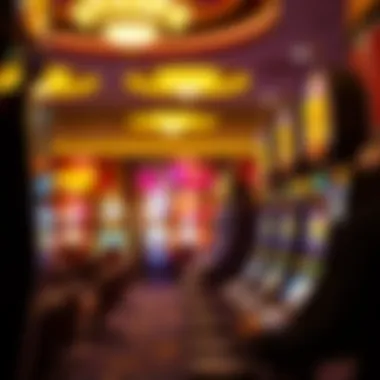 Casino Floor Featuring Golden Sevens Slot Machine An overview of a casino floor featuring various slot machines, emphasizing the competitive landscape including Golden Sevens.