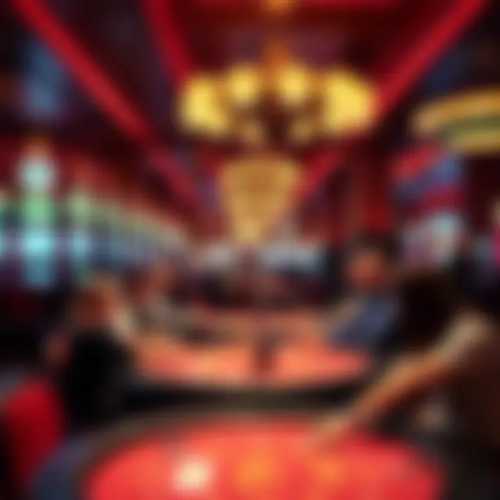 Engaging Casino Atmosphere A vibrant casino floor with players engaged in various games