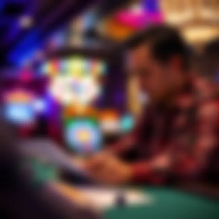 Player studying Keno betting strategies