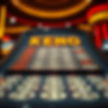 Keno game board displaying numbers