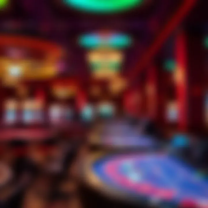 Luxurious casino interior showcasing gaming tables and vibrant atmosphere
