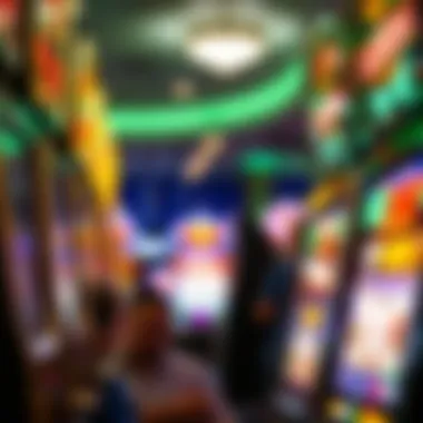 Close-up of a player engaging with a slot machine