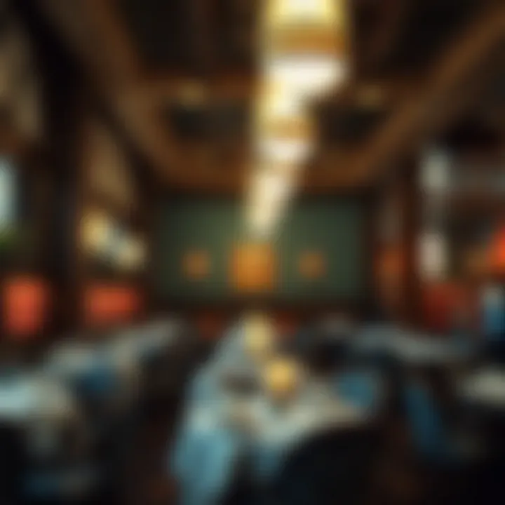 Charming ambiance of a restaurant interior, highlighting decor