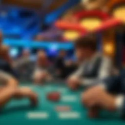A close-up of a poker table showcasing subtle player gestures