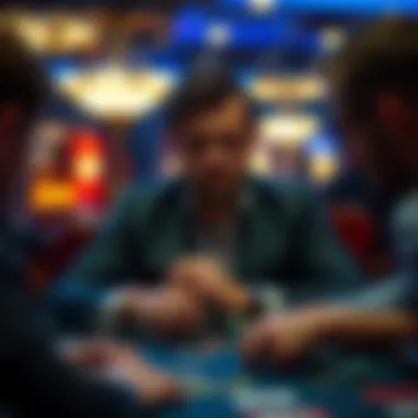 A player contemplating their next move, analyzing opponents