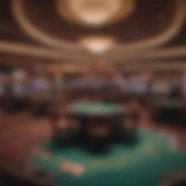 Interior shot of a bustling casino floor showcasing gaming tables