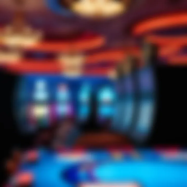 A serene casino environment showcasing various slot machines