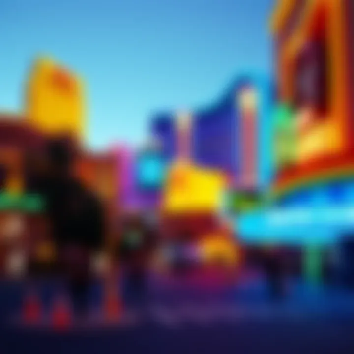 Surroundings of Downtown Grand Las Vegas Vibrant streetscape surrounding Downtown Grand Las Vegas