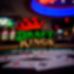 DraftKings logo against a backdrop of betting slips