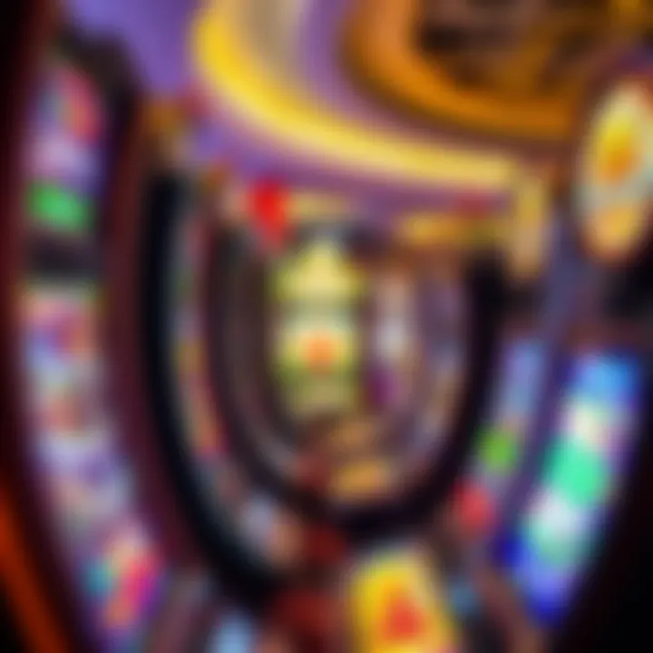 Diverse Slot Machine Offerings An array of colorful slot machines, each offering distinct themes and gaming experiences.