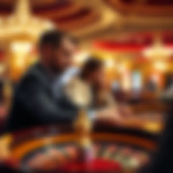 An engaging depiction of players focused on a roulette game