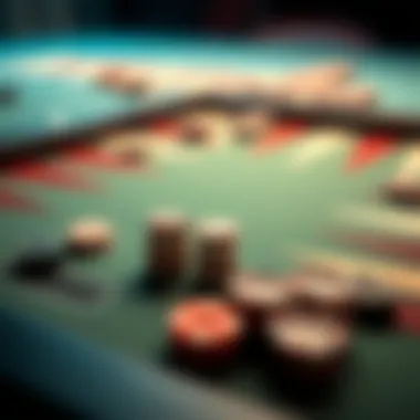 Backgammon Pieces on a Virtual Platform A close-up view of backgammon pieces on a virtual platform