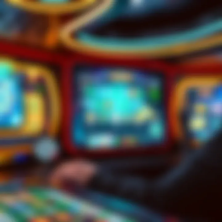 Futuristic Online Gaming Interface A futuristic online gaming interface showcasing popular real money games