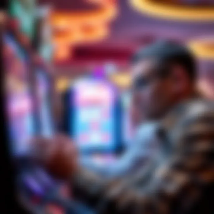 Player Engagement in Online Slots A close-up view of a player engaged in online slot gameplay