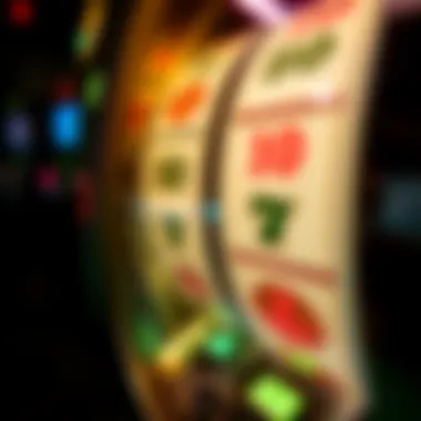 Close-Up of Spinning Penny Slot Reels Close-up view of a penny slot machine reel spinning