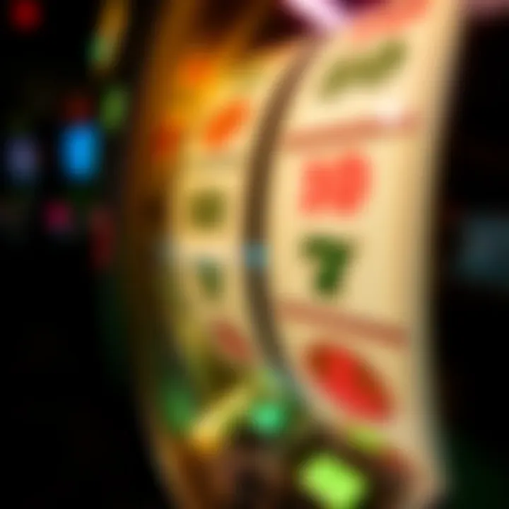 Close-Up of Spinning Penny Slot Reels Close-up view of a penny slot machine reel spinning