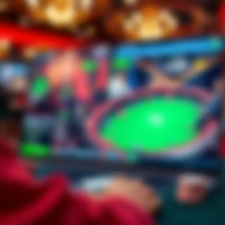 User interface of an online poker platform