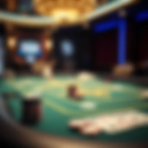 Virtual poker table with chips and cards