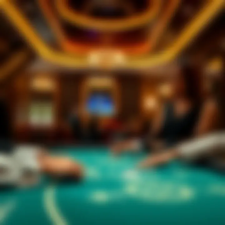 An elegant casino setting that highlights the social aspects of poker.