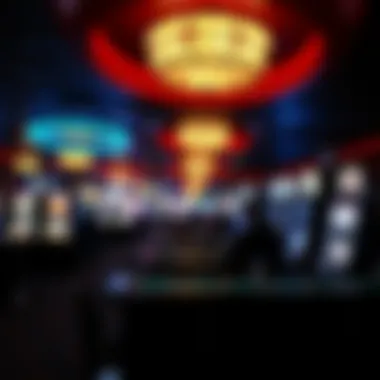 Vibrant Atmosphere of Gaming Experiences Interior of a vibrant casino floor filled with gaming tables and slot machines