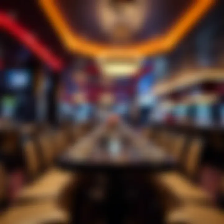 Gourmet Dining in Casino Luxury Luxurious dining area within a casino featuring gourmet cuisine