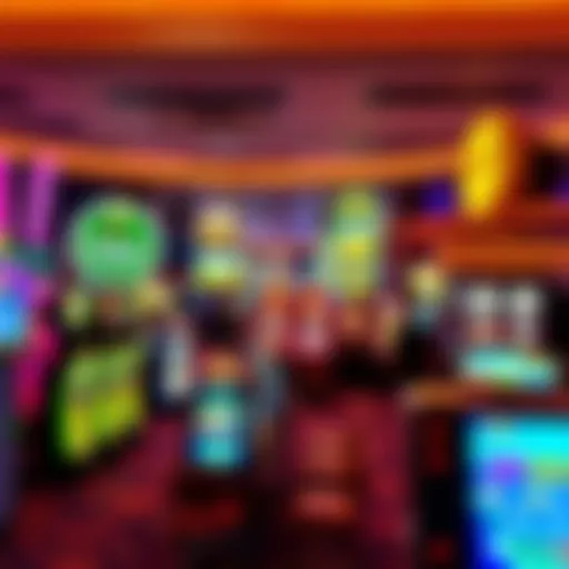 A panoramic view of the vibrant Evansville casino strip showcasing various establishments