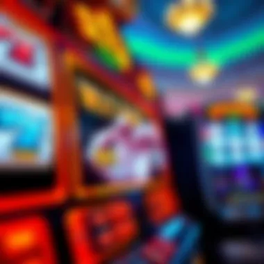 Insight into Slot Game Mechanics Close-up of a digital display showcasing slot game mechanics