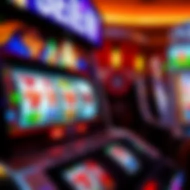 Vibrant display of colorful casino slot machine symbols