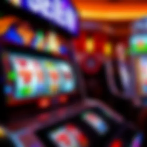 Vibrant display of colorful casino slot machine symbols