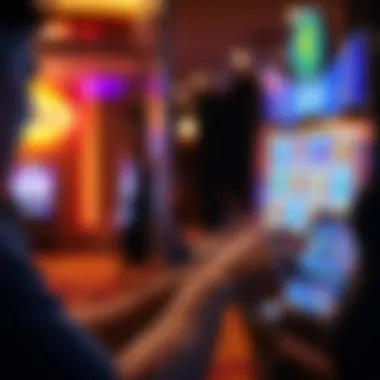 A player enjoying a virtual casino slot game on a device