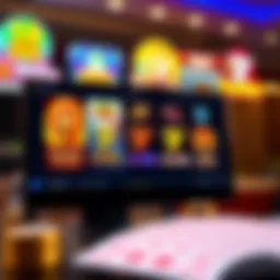 A vibrant display of various free casino slot games on a computer screen