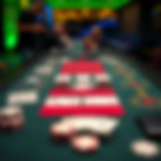 A detailed layout of a 3 Card Poker table showcasing different betting areas