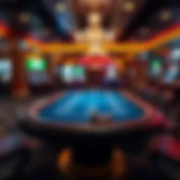 A digital interface showcasing a poker table and chips