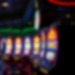 Vibrant slot machine display with colorful graphics