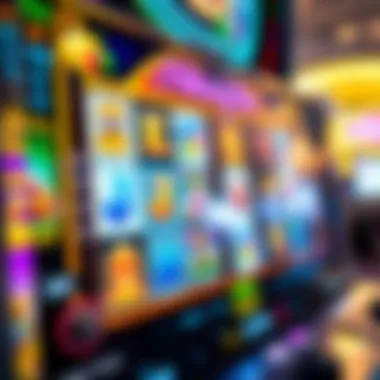 A vibrant slot machine interface showcasing various themes and symbols