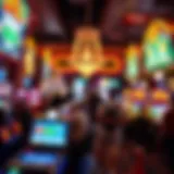 A vibrant casino floor bustling with activity