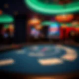 A digital rendition of a blackjack table featuring virtual cards