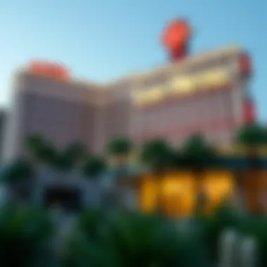Prominent Las Vegas Hotel Offering Smoking Options Exterior view of a prominent Las Vegas hotel with smoking options