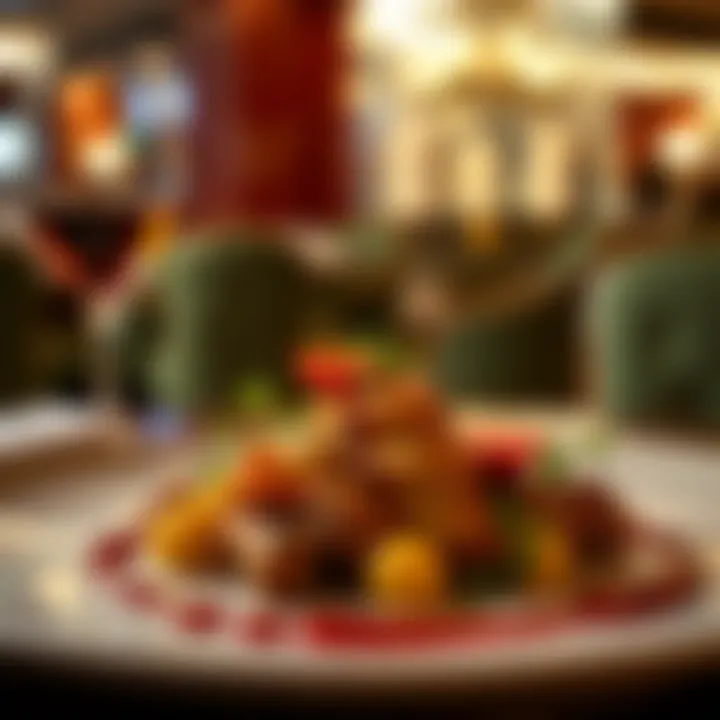 A gourmet dish from a top Las Vegas restaurant beautifully plated