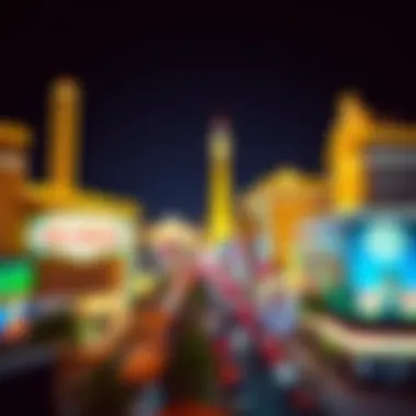 A vibrant view of the Las Vegas Strip illuminated at night