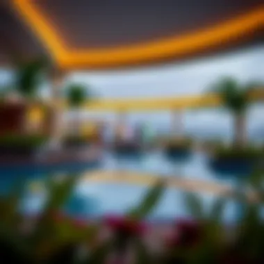 Tranquil Oasis: Poolside Retreat at Marriott Hotels Relaxing poolside area of a Marriott hotel with casino amenities in view