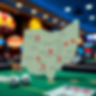 Map illustrating legal regulations for online lottery in Ohio