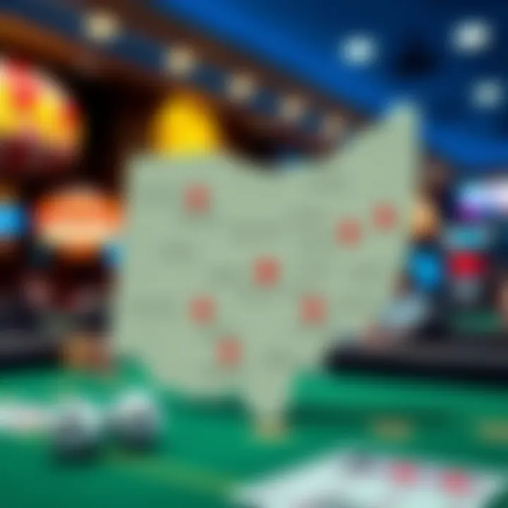 Map illustrating legal regulations for online lottery in Ohio